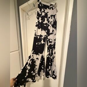 Cow Print Women's Flared Pants